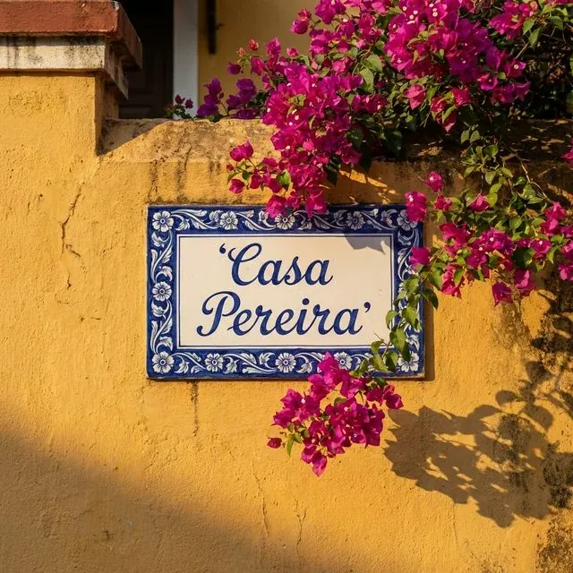 Hand-painted ceramic nameplate by AzulejosGoa